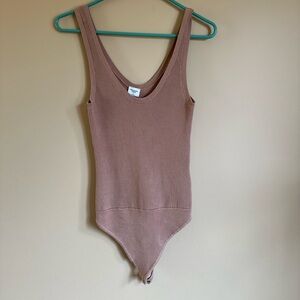 Abercrombie Ribbed brown and tan bodysuit